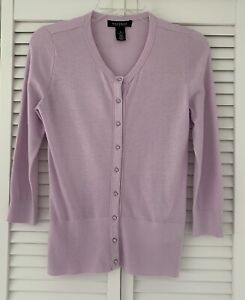White House Black Market Sweater Womens XS Lavender Cardigan Cashmere Blend