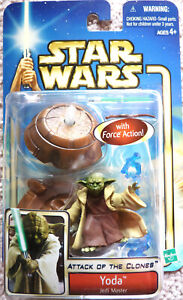 Star Wars YODA Jedi Master Attack Of The Clones 2002 action figure. MOC