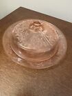Vintage Pink Depression Glass Covered Butter Dish- Federal Cabbage Rose EUC