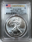 2021 (W) Silver Eagle Type 1 PCGS MS70 First Strike Struck at West Point Mint