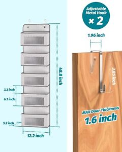 6-Tier Over the Door Pantry Organizer Adjustable Hanging Storage Baskets /window