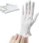 EvridWear White Cotton Gloves, Women Men Eczema Dry Hands Moisturizing, 5 Pairs