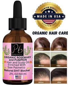 Organic Rosemary Hair Oil for Hair Growth with Saw Palmetto Oil, Stop Hair Loss