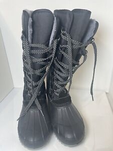 Khombu Womens  Tall Lace-up Winter Snow Boot Size 9 Pre-loved