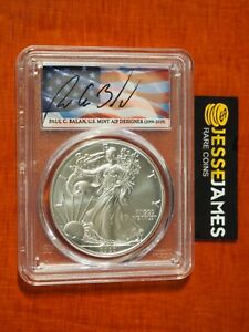 2020 W BURNISHED SILVER EAGLE PCGS SP70 BALAN SIGNED FIRST DAY OF ISSUE POP 5