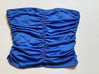 NWT Live in the Moment Blue Strapless Corset Ruched 90s Style Crop Top Medium