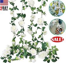 7.5 Ft Garland Wall Silk Artificial Hanging Rose Flowers Vine Wedding Decor USA