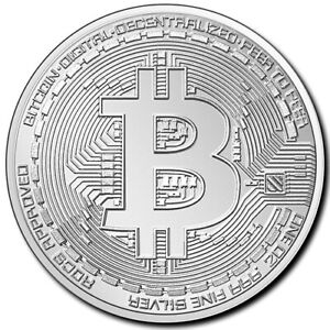 2020 1 oz Republic of Chad Silver Crypto Series Bitcoin Coin