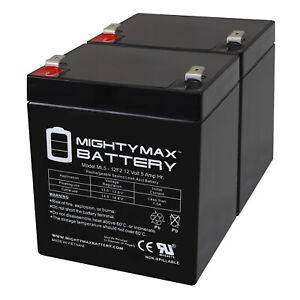 Mighty Max 12V 5Ah F2 SLA Battery Replaces Anchor Audio MegaVox Pro - 2 Pack
