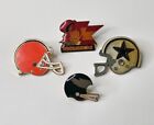 1990s NFL Football Pin Lot of 4 Vtg Hat Lapel Pinbacks Cowboys Eagles Browns Buc