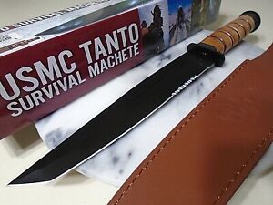 USMC Marines Big Brother Combat Fighter Tanto Knife Stack Leather UC3476 14.35