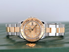 Ladies Rolex 18k Yellow Gold Champagne Dial Steel Yacht Master 29mm Watch 169623