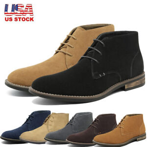 Men's Suede Leather Chukka Boots Lace Up Oxfords Dress Casual Shoes Ankle Shoes