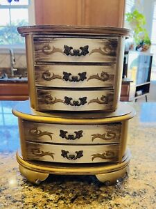 Vintage Apco Japan Musical Jewelry Box with 5 drawers Mid Century  - music plays