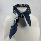 Vtg John Weitz silk handkerchief scarf made in Italy Navy & White Abstract 18x18