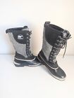 Sorel Women Tall Snow Waterproof Boots NL 1619-030 Black Gray Size 8