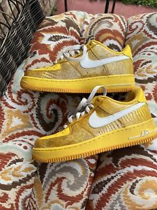 Nike Air Force 1 AF1 Womens Sz 8 DEL SOL Yellow Gold Shoes Sneakers