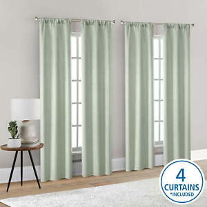 4 of a Kind Blackout Curtain Panel Set, Green Polyester, 28