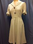 Vintage 40's 50's Gray & Yellow Wool Dress Size Small