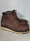 Timberland Pro STEEL TOE Brown Lace Up Waterproof Work Boots Men's Size 8.5M