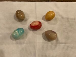 Onyx/ Natural Stone Eggs Lot Of 5 Great For Easter