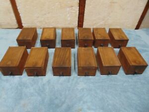 Small Antique Dovetailed Wooden Slide Lid Apothecary Box