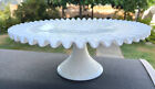 Vintage FENTON HOBNAIL White MILK GLASS Pedestal CAKE STAND Ruffled Edge 14