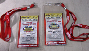 (2) 2008 Daytona 500 Frontstretch Suite Ticket Stubs w/ Lanyards Sprint Fanzone
