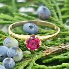 1.50CT Round Cut Lab-Created Ruby Diamond Solitaire Ring 14K Yellow Gold Plated