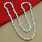 Mens womens 925 Sterling Silver 6mm Smooth Box Link Chain Necklace 18-30 Inches