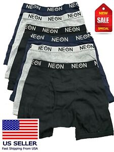 3 or 6 Pack Men's Cotton Underwear Neon® Boxer Briefs Comfort Flex Waistband