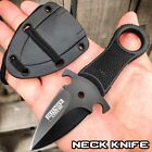 Black Hunting Tactical Combat NECK Knife FIXED BLADE MILITARY DAGGER + Sheath
