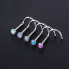 5 Pcs Opal Nose Studs Piercing 20G Stainless Steel Nostril Piercing Jewelry Set