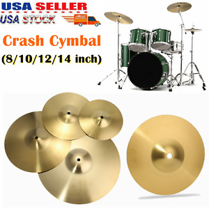 8/10/12/14 inch Brass Crash Cymbal Hi Hat Splash Cymbals for Jazz Drum Set Gold