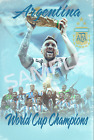 2022 World Cup Champions Argentina Lionel Messi w/Trophy  Poster  12x18 Inches