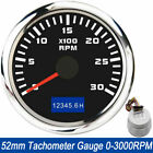 52mm Waterproof Marine Tachometer Gauge LCD Tacho Digital Hour Meter 0-3000RPM