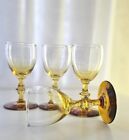 Libbey GEORGIAN FOREVER AMBER Golden Honey Footed Port Wine Glasses Ombre