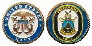 USS Iwo Jima LHD-7 Officer Challenge Coin