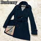 Burberry Kensington Heritage cotton Trench Coat Check Belt Black Size 50 For Men