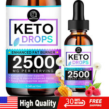 KETO DROPS DIET 2500MG  KETOSIS WEIGHT LOSS SUPPLEMENT FAT BURN CARB BLOCKER US