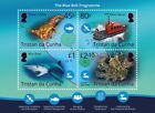 TRISTAN DA CUNHA 2021 FISH SHARK CORALS LOBSTER SHIP BLUE BELT MARINE FAUNA