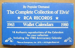 Elvis Presley Wallet Calendar Set 1963-1980 18 Calendars Take a Look