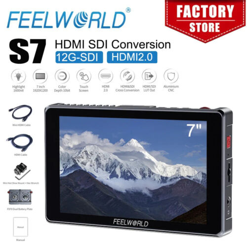 FEELWORLD S7 7-inch 12G-SDI HDMI2.0 Camera Field Monitor 4K HDMI High Brightness