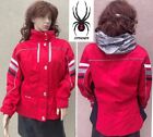 SPYDER red ski jacket waterproof breathable insulated hooded womens 8 medium