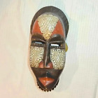 Handcrafted Carved African Folk Art Wood Tribal Mask Wall Hanging Ghana