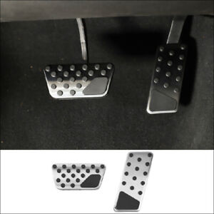 2x No Drilling Gas Brake Foot Pedal Cover Silver AT For 07-2018 Jeep Wrangler JK (For: Jeep)