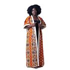 Long Kimono Robe Regular Size African Ankara Print Casual Regular Size Women's