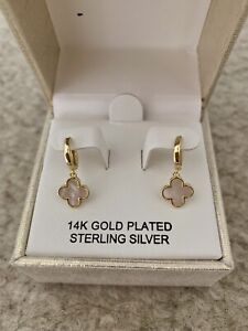 Rachel Zoe Clover Huggie Hoop Earrings - 14k Gold Plated Over Sterling Silver