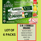 6 PACKS- NEEM Toothpaste, Organic ingredients, Fluoride Free & Vegetable Base