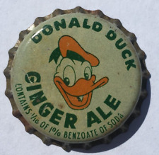DONALD DUCK GINGER ALE SODA BOTTLE CAP; DISNEY 1950's; UNUSED CORK